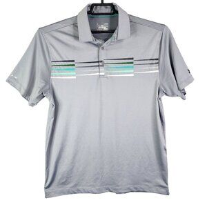 Men's Gray Under Armour Polo Shirt Loose Fit HeatGear Short Sleeve Size L